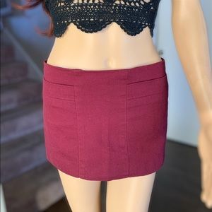 Burgundy ultra mini skirt